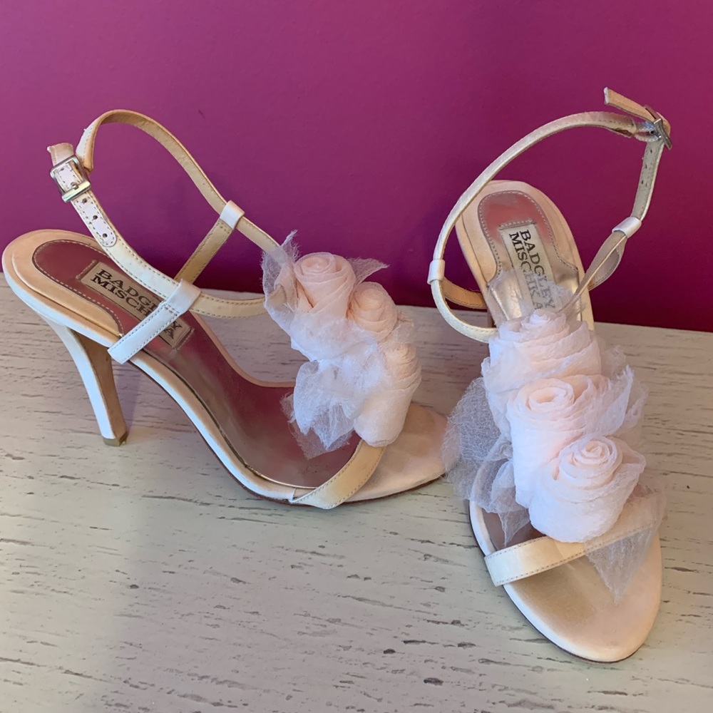 Badgley Mischka pale pink/cream rose heals
